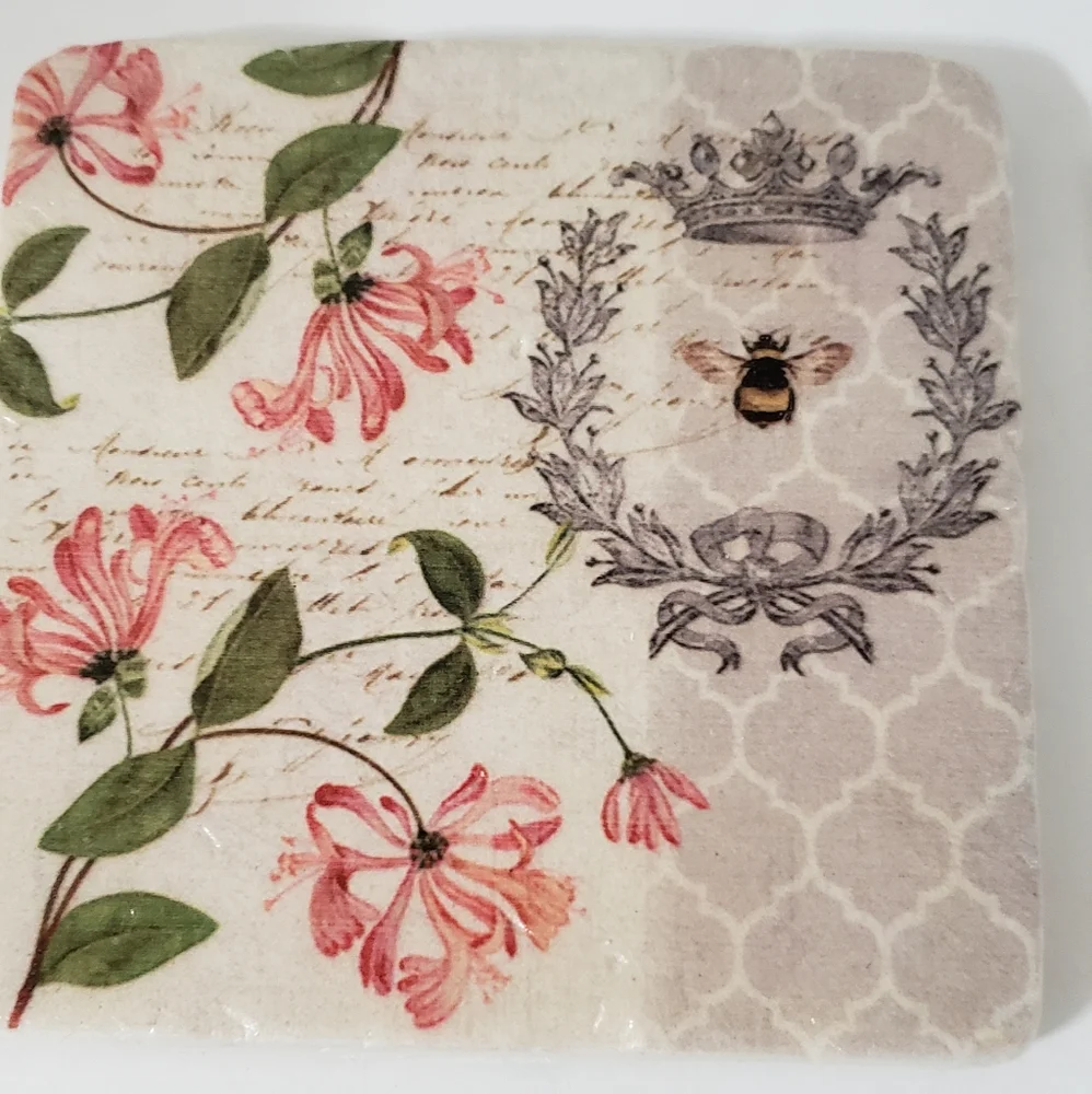 Suzanne Nicoll Coaster Set Floral Bee